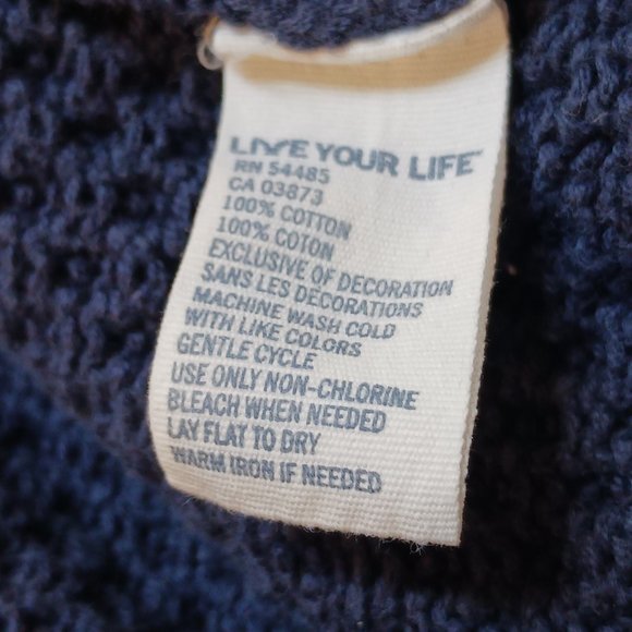American Eagle Live Your Life Full Zip Cable Knit Hoodie – Navy Blue, Size M - Picture 11 of 16